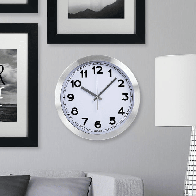 Everyday Home 12 Inch Brushed Aluminum Wall Clock