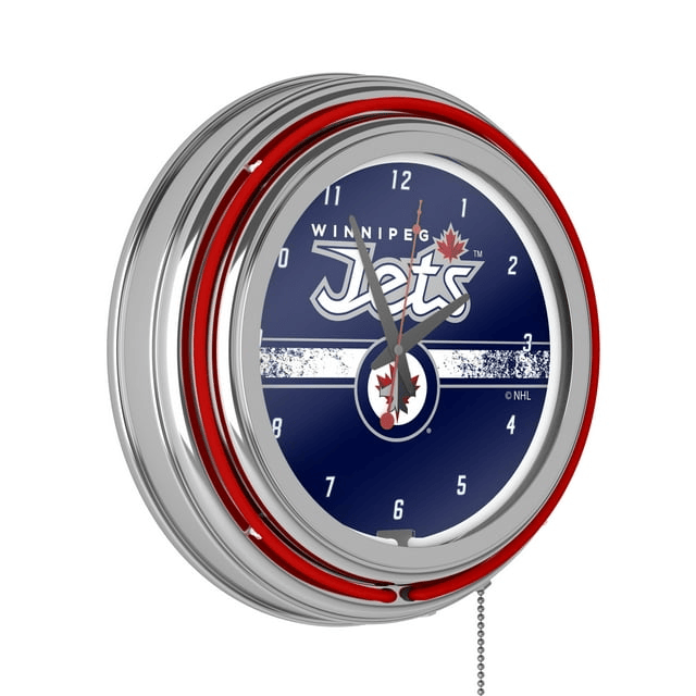 NHL Chrome Double Rung Neon Clock - Winnipeg Jets?