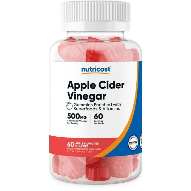 Nutricost Apple Cider Vinegar 500mg, 60 Gummies, Apple Flavored