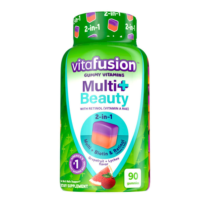 Vitafusion Multi+ Beauty 2-in-1 Benefits & Flavors Gummy Vitamins; 90 Count