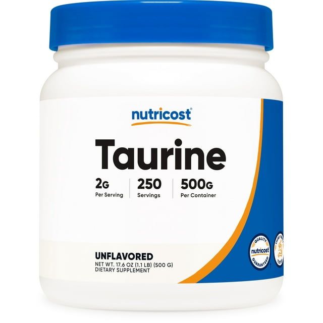 Nutricost Taurine Supplement Powder 500 Grams, 250 Servings