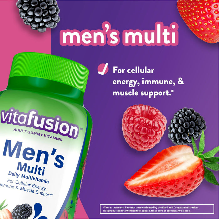 Vitafusion Adult Gummy; Berry Flavored Daily Multivitamins for Men; 150 Count