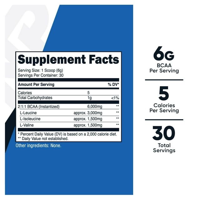 Nutricost BCAA Powder- 2:1:1 (Unflavored) Supplement 30 Servings