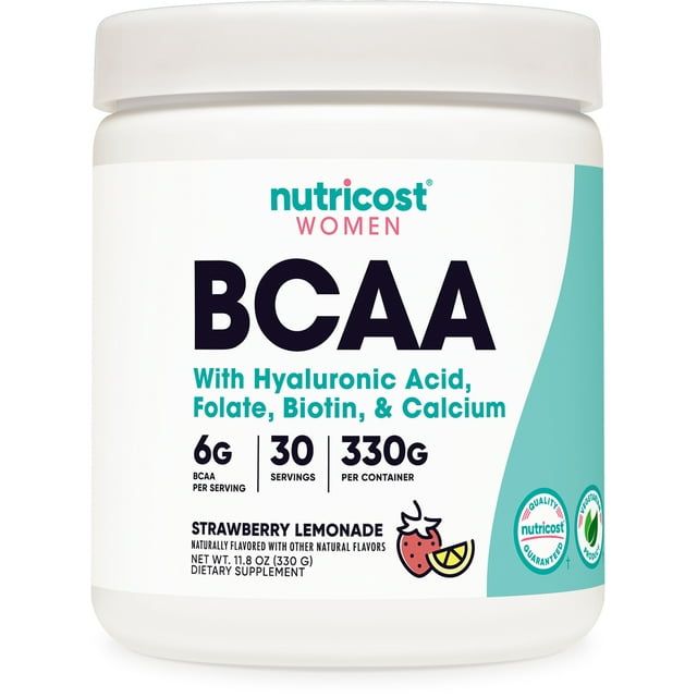 Nutricost BCAA Powder Supplement for Women, Strawberry Lemonade, 30 Servings