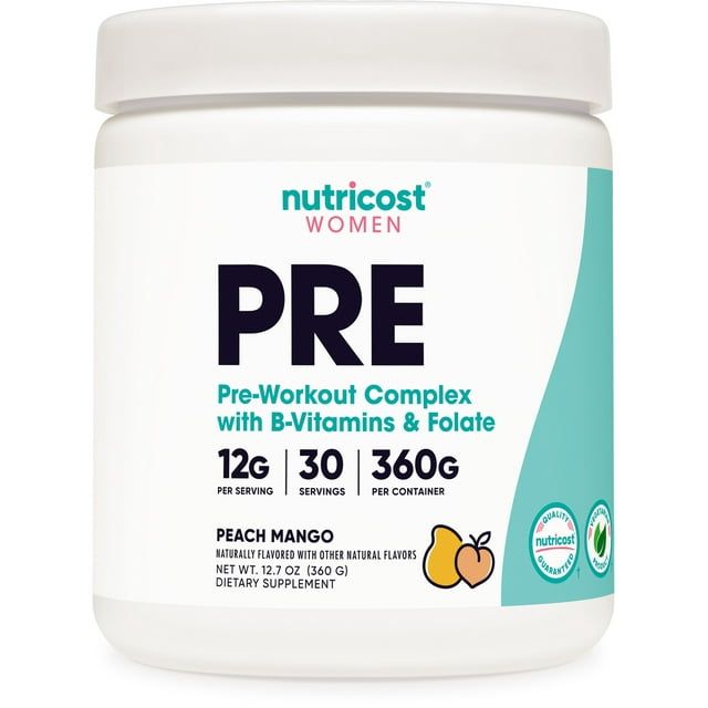 Nutricost Pre-Workout Supplement Powder for Women, Peach Mango, 30 Servings