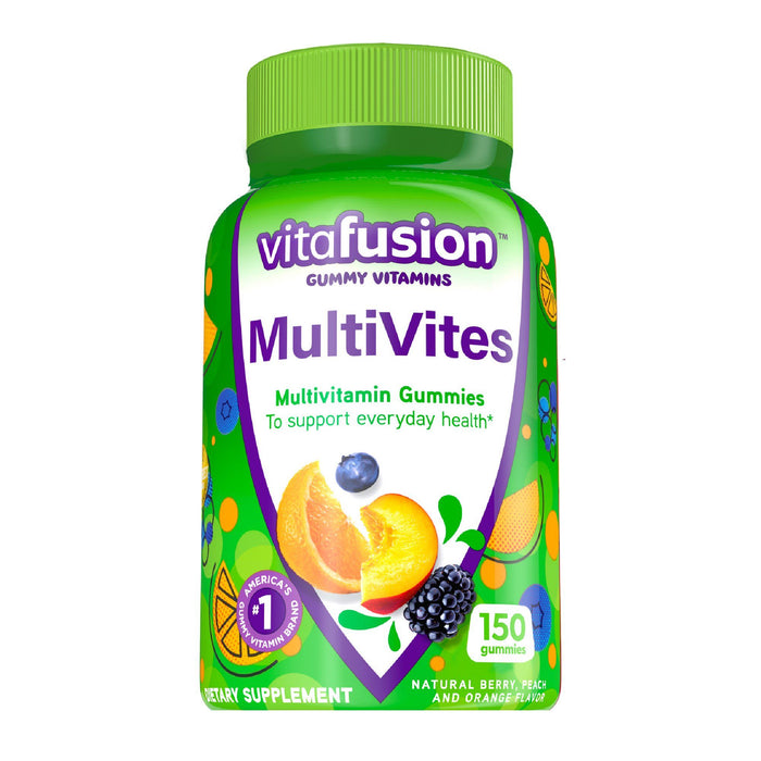 Vitafusion MultiVites Multivitamins Gummy for Adults; Berry; Peach and Orange Flavored; 150 Count