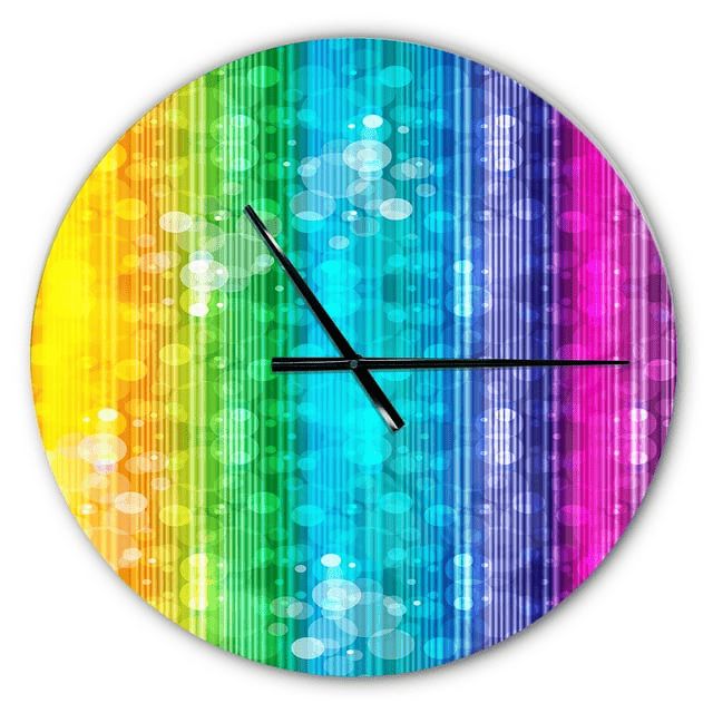 Designart 'Rainbow Effects Illustration ' Modern wall clock(Size 23" x 23")