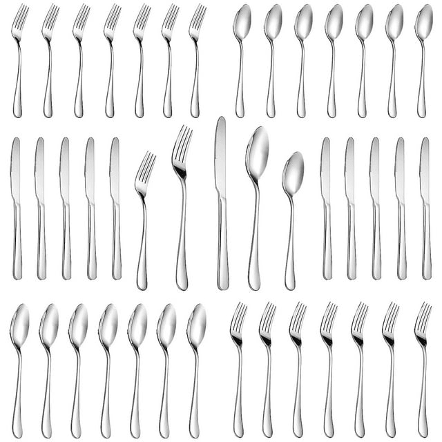 30 Pieces Silverware Set, Stainless Steel Flatware Cutlery Set for 6, Fancy Tableware Eating Utensils for Home Kitchen Restaurant Hotel, Mirror Polish, Dishwasher Safe by Kosbon