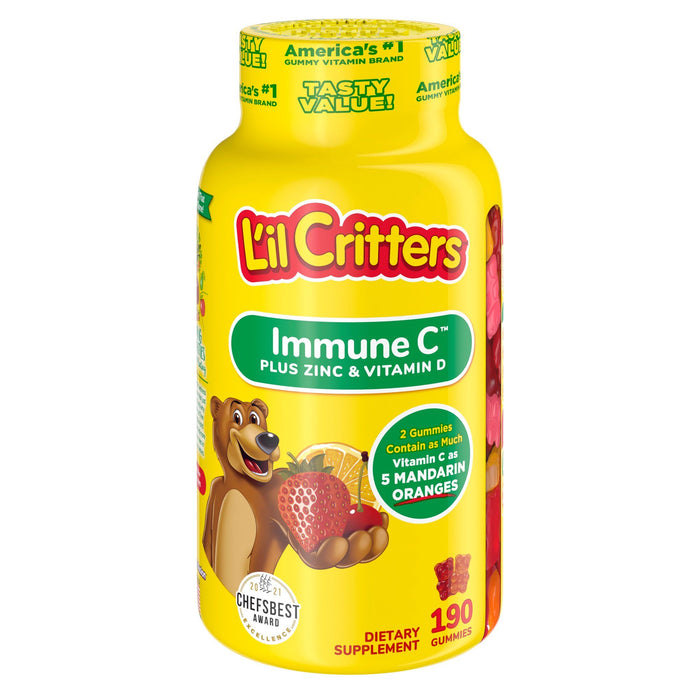 L'il Critters Immune C Kids Gummy Vitamin Supplement; Fruit Flavored; 190 Count