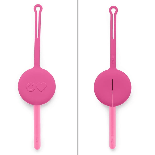 OmieBox OmiePod Kids Utensils Set with Case - 2 Piece Plastic, Reusable Fork and Spoon Silverware with Pod for Kids, Travel, Lunch Boxes - Bubble Pink