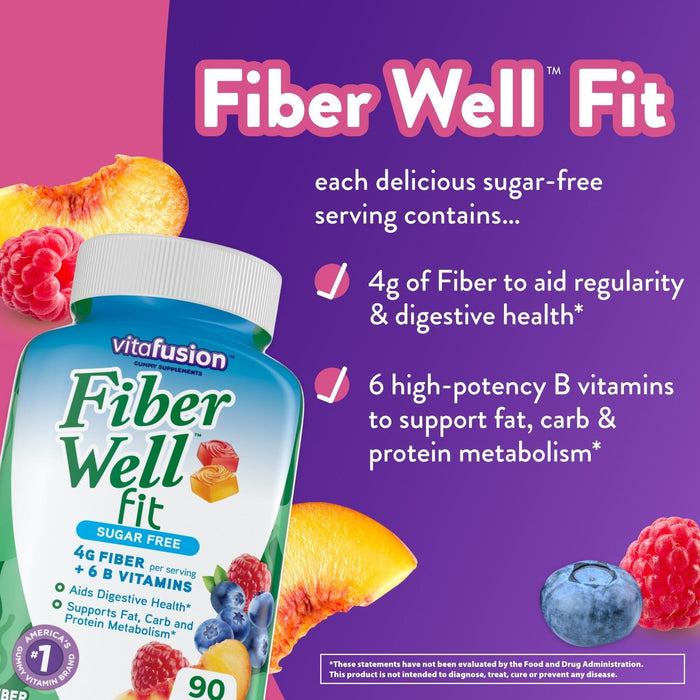 Vitafusion Fiber Well Fit Gummies Supplement; 90 Count