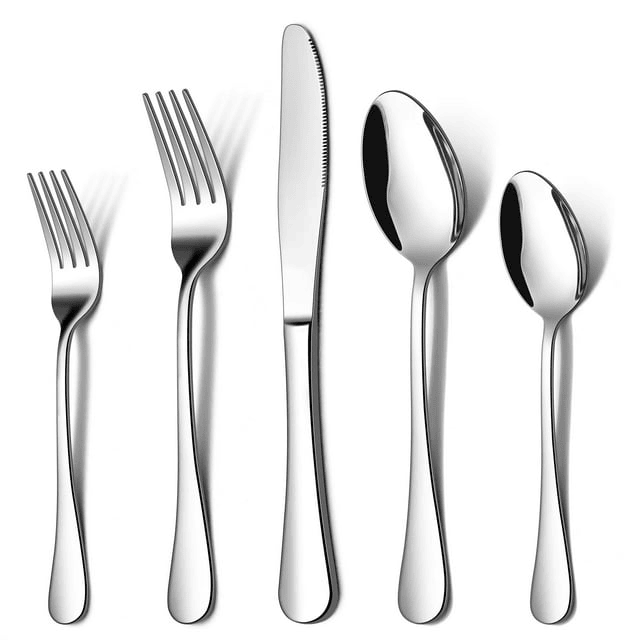 20 Piece Silverware Set, Stainless Steel Flatware Set, Mirror Polished Cutlery Utensil Set Include Knife Fork Spoon Service for 4, Tableware Sets for Home, Kitchen Silverware Set, Dishwasher Safe