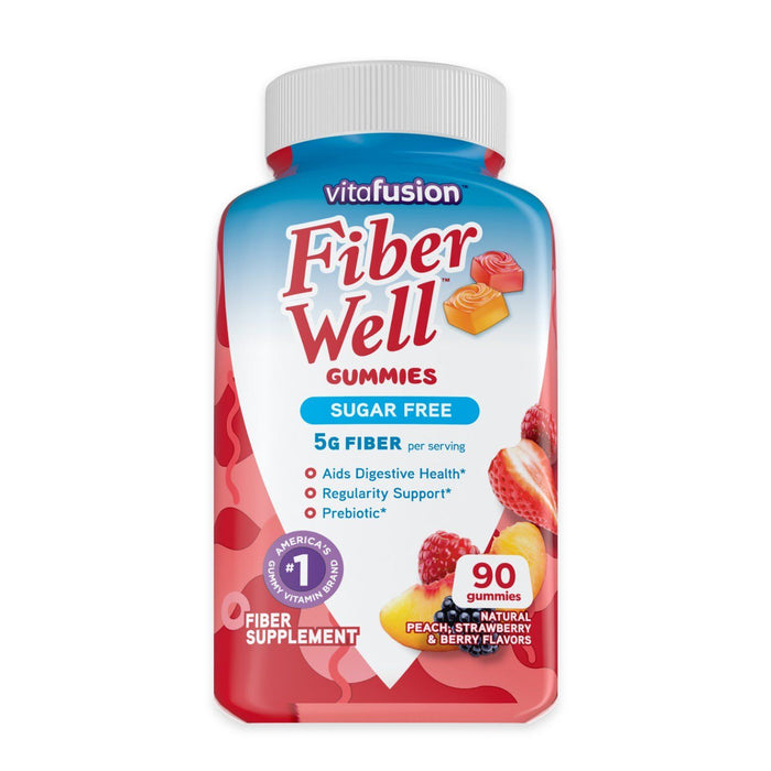 Vitafusion Fiber Well Sugar Free Fiber Supplement Gummies; Fruit Flavored; 90 Count