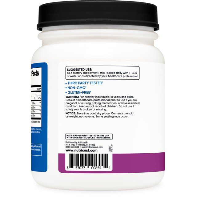 Nutricost BCAA Powder- 2:1:1 (Grape) 90 Servings -Non-GMO Amino Acids