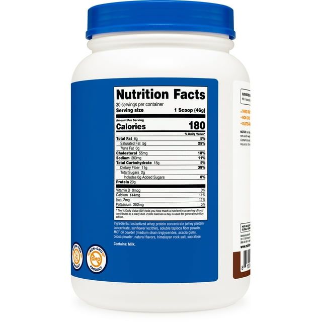 Nutricost Meal Replacement Shake Powder (Chocolate), 30 Servings - Protein, Non-GMO, Gluten Free