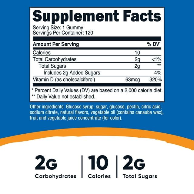 Nutricost Vitamin D3 Gummies 2,500 IU, 120 Gummies - Mixed Berry