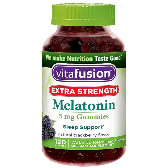 Vitafusion Extra Strength Melatonin Gummies; Blackberry; 120 Count; Pack of 2