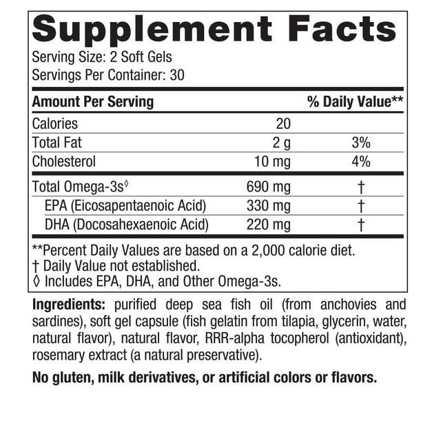 Nordic Naturals Omega-3 Fish Gelatin, Lemon, 690 mg, Immune Support, 60 Ct