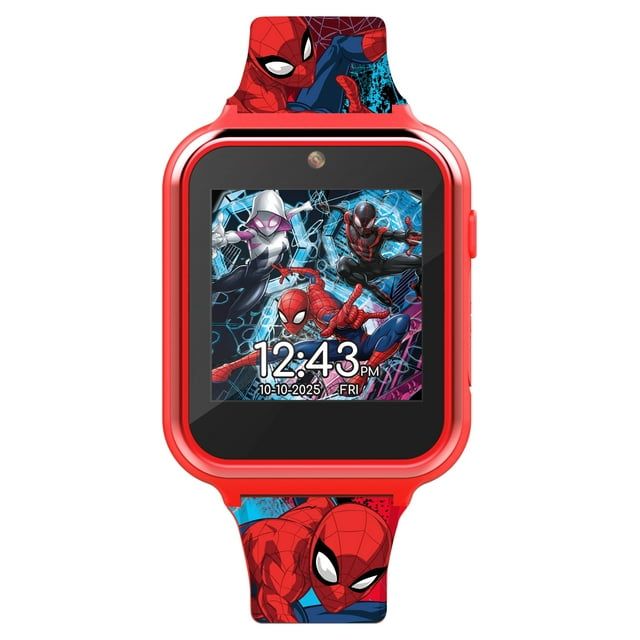 Marvel Spider Man iTime Unisex Touchscreen Smart Watch with Silicone Strap and Red Case 42MM