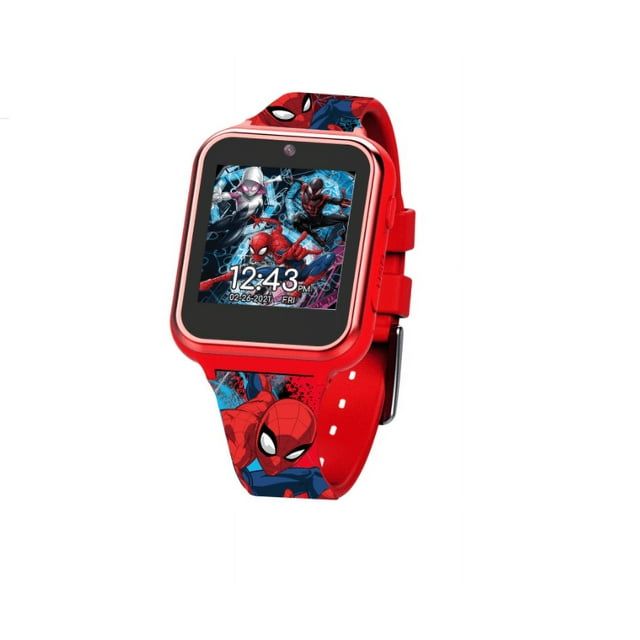 Marvel Spider Man iTime Unisex Touchscreen Smart Watch with Silicone Strap and Red Case 42MM