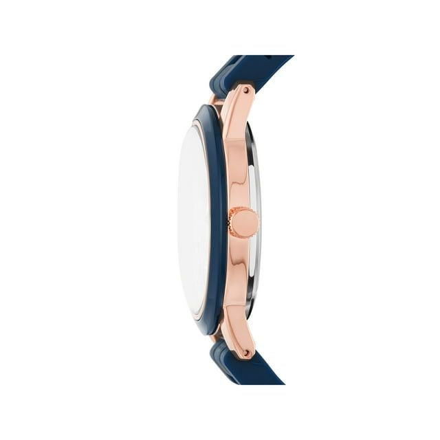 Time and Tru Women's Navy Bezel Watch with Silicone Strap