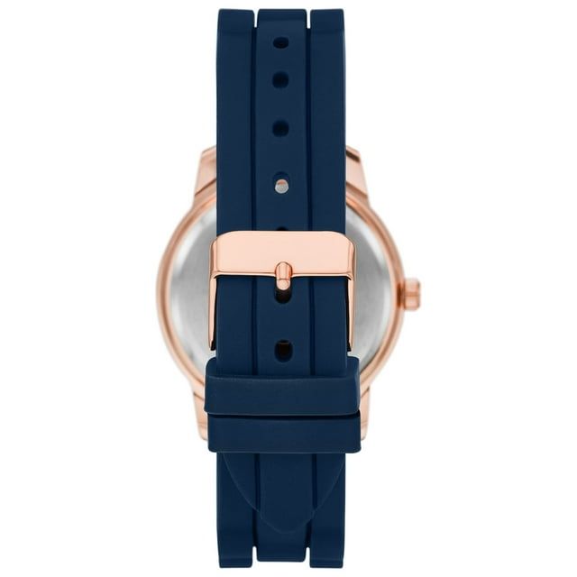 Time and Tru Women's Navy Bezel Watch with Silicone Strap