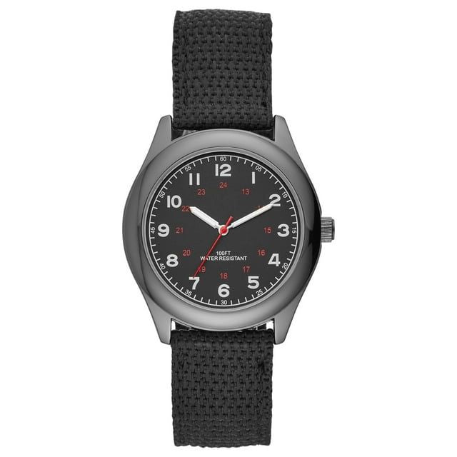 GEORGE Men's Watch: Gunmetal Case, Black Easy Read Dial, Black Nylon Strap (FMDOGE005)