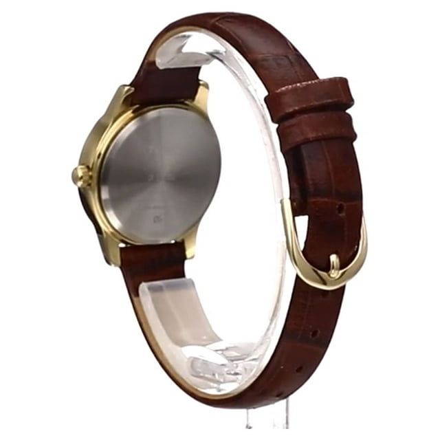 Timex Women's Essex Avenue Gold/Burgundy/MOP 25mm Dress Watch, Leather Strap