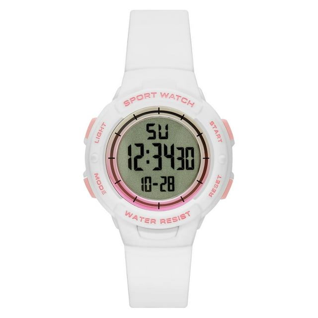 Time and Tru Women's White Digital Sport Wristwatch (FMDOTT086)