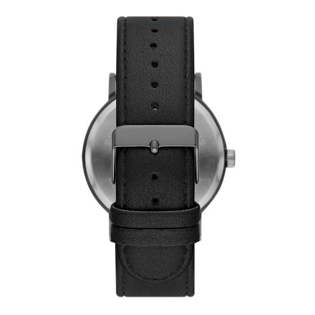 George Men's Watch: Gunmetal Tone Case, Black Easy Read Dial, Black Vegan Leather Band (FMDOGE046)