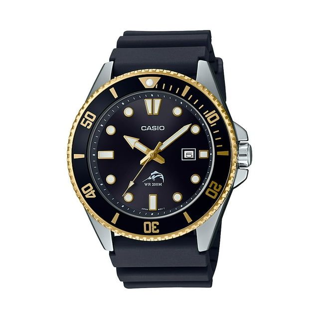 Casio Men's Dive Style Watch, Black-Gold MDV106G-1AV