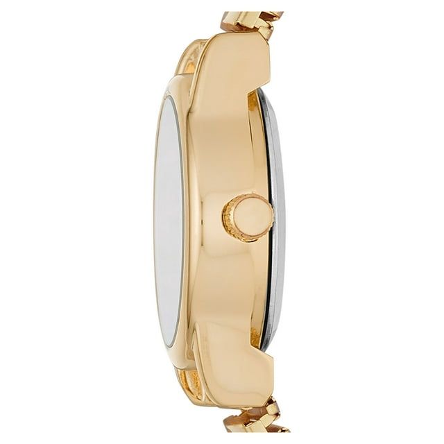 Time and Tru Women's Gold Tone Oval Watch with Expansion Strap