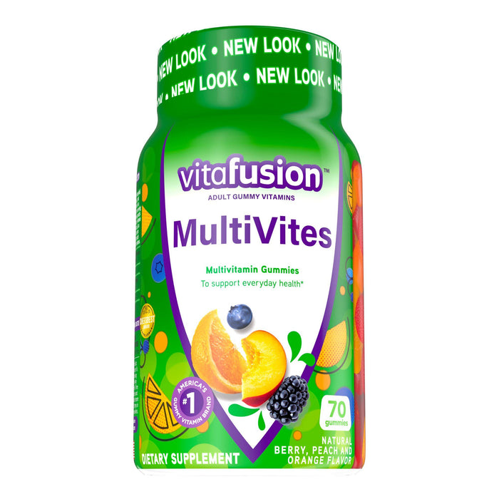 Vitafusion Multivites Multivitamin Gummy; Berry; Peach and Orange Flavor; 70 Count