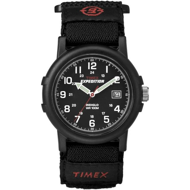 Timex Men's Expedition Camper Black 38mm Outdoor Watch, FastWrap Strap