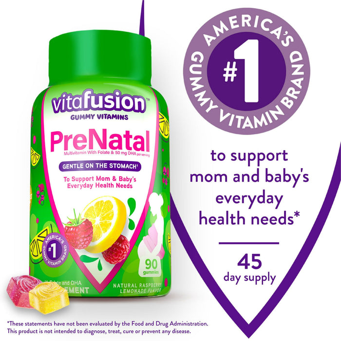 Vitafusion PreNatal Gummy Vitamins; Raspberry Lemonade Flavored; 90 Count