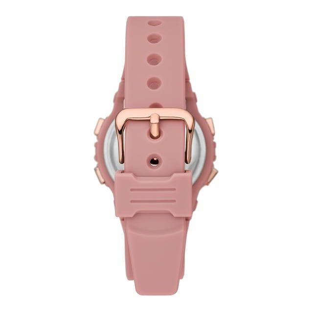 Time and Tru Ladies' Digital Sport Watch, Dusty Rose Round Case, Rose Gold Tone Bezel and Dusty Rose Plastic Strap (FMDOTT108)