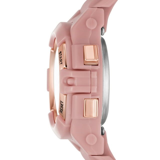 Time and Tru Ladies' Digital Sport Watch, Dusty Rose Round Case, Rose Gold Tone Bezel and Dusty Rose Plastic Strap (FMDOTT108)