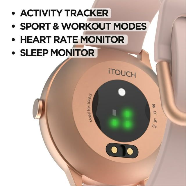 Itouch Sport 3 Smart Watch & Fitness Tracker, Women & Men, (43mm), Blush