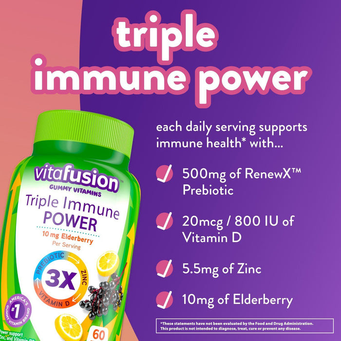 Vitafusion Triple Immune POWER Gummy Vitamins; 60 Count