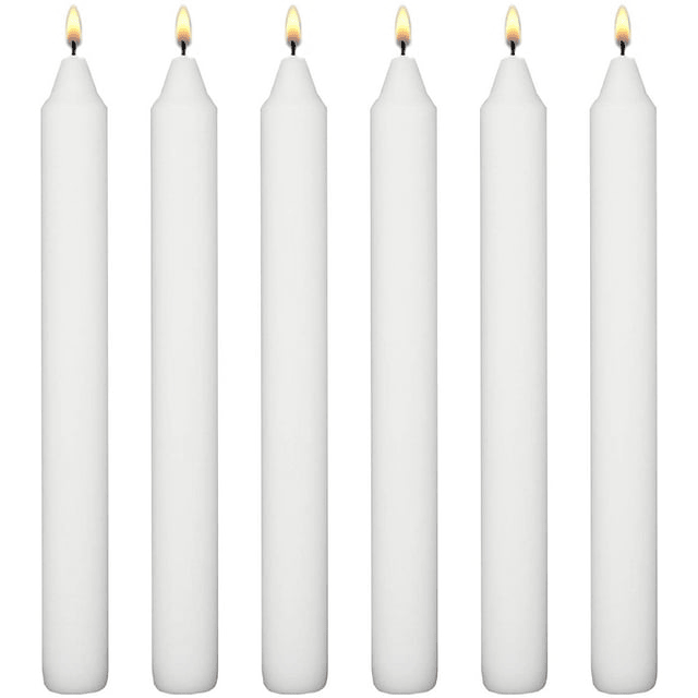 White Dinner Taper Candles 7 inch Tall Dripless Smokeless unscented for candlesticks 6 Hour Long Burning Candle Decorate Your Table Wedding and Christmas - Household Candle Stick 20 Pa