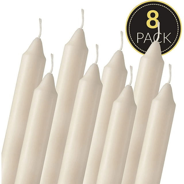 SPAAS Straight Candle Sticks - Pack of 8 6" Long Ivory Candles | 5 Hour Long Burning Unscented Candles for Emergency Candles, Chime Candles, Table Candles for Wedding, and Home Decoration