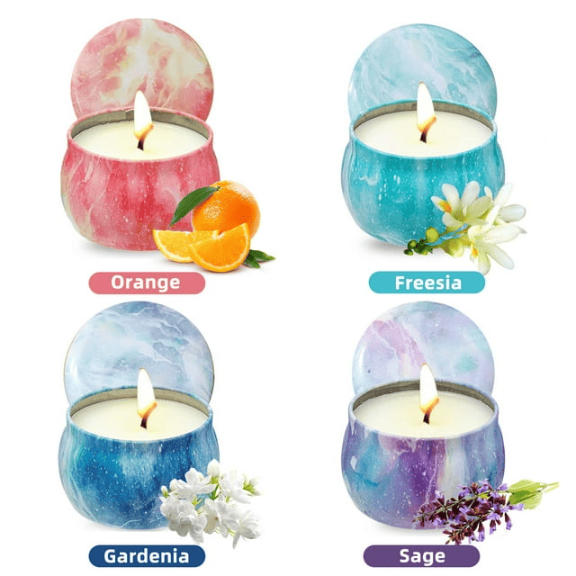 OSHINE Scented Candles Gift Set for Women: Soy Wax Aromatherapy Candle Fragrance Candles 4.4 oz Strongly Fragrance Essential Oils for Stress Relief Halloween Christmas Birthday Mother's Day