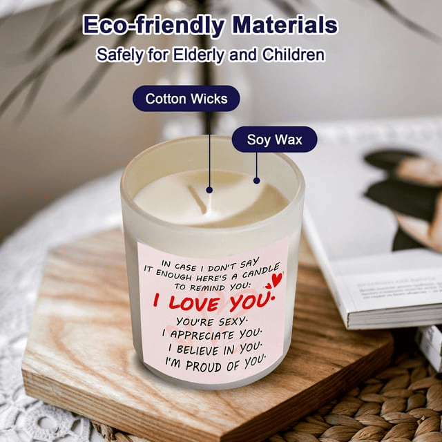 OSHINE Scented Candles Gift Sets Soy Wax Aromatherapy Candles Wood Lip Rubber Seal Cotton Natural Essenti Oil 5.3 oz 40 Hours for Datting,Proposal, Wedding,Party,Birthday,Decor.