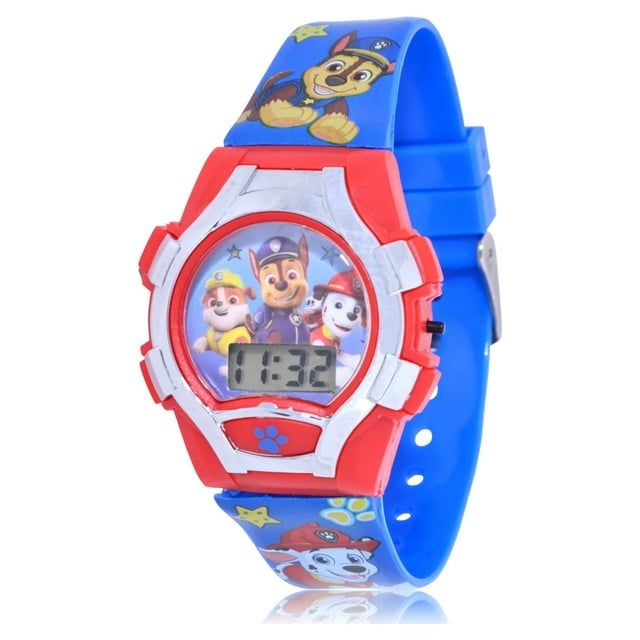 Nickelodeon Paw Patrol Unisex Flashing Blue LCD Silicone Watch with Matching Flashlight 2 Piece Set