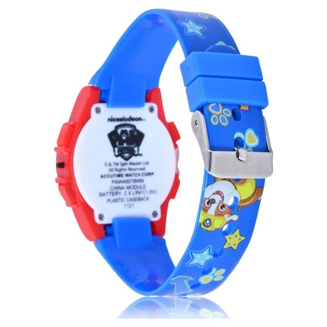 Nickelodeon Paw Patrol Unisex Flashing Blue LCD Silicone Watch with Matching Flashlight 2 Piece Set