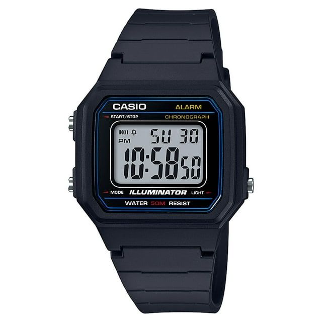 Casio Men's 'Classic' Quartz Resin Casual Watch Black W-217H-1AV