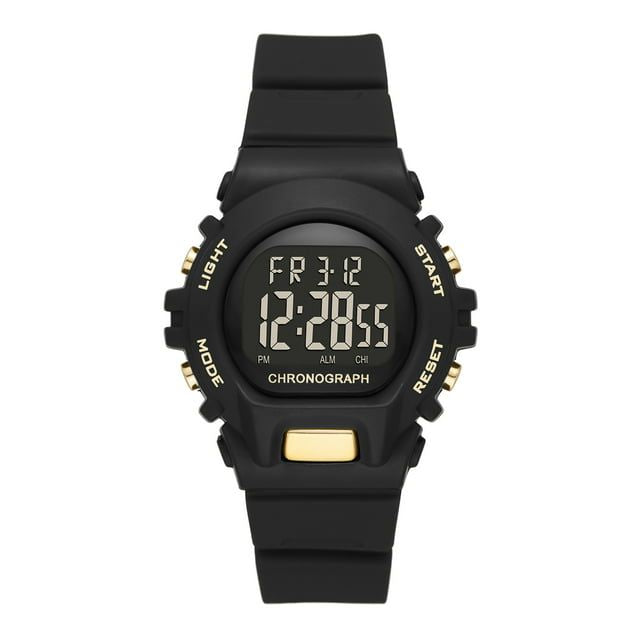 Time and Tru Ladies' Black Plastic Sport Digital Chronograph Watch (FMDOTT092)