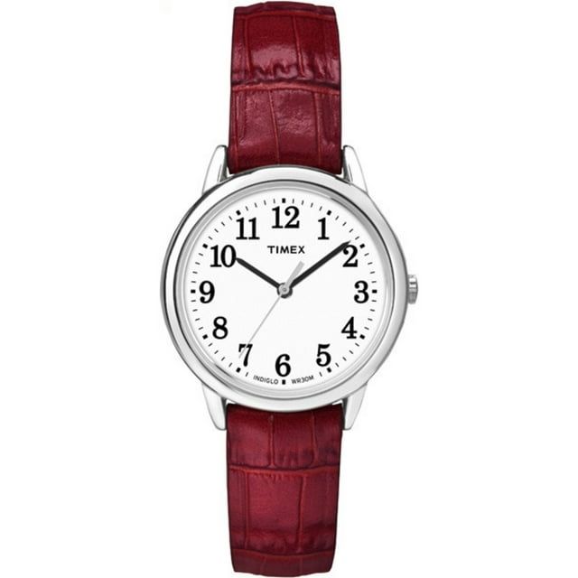 Timex Women's Easy Reader 30mm Red Croco Pattern Leather Strap Watch