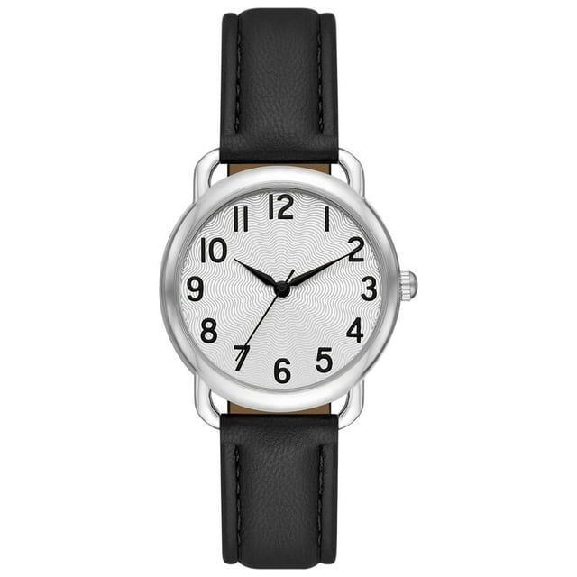 Time and Tru Women's Silver Tone Textured Dial Watch