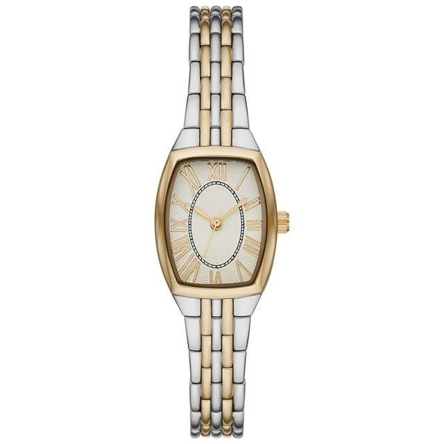 Time and Tru Women's Two Tone Barrel Case Bracelet Watch